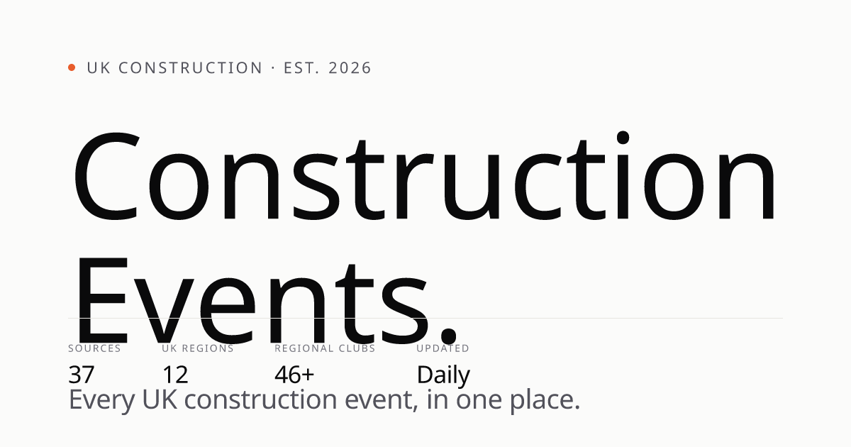 Construction Events — UK industry calendar